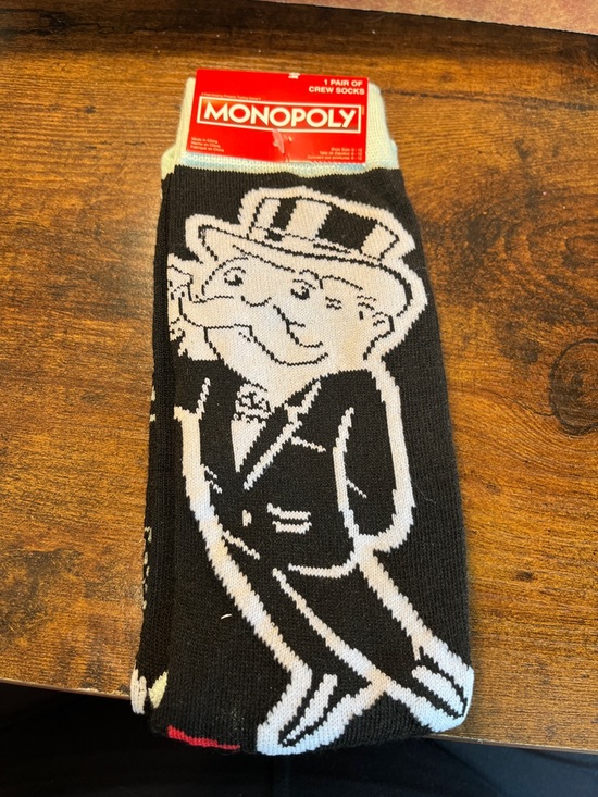 Hasbro Other - Hasbro Black, White & Red Monopoly Logo Crew Socks
